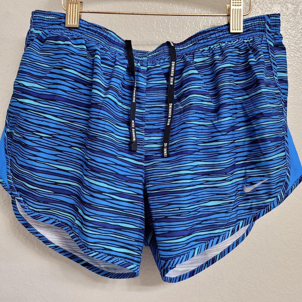 Nike Equilibrium Modern Tempo Shorts Blue Stripped Women's Size Small